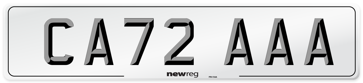 CA72 AAA Number Plate from New Reg